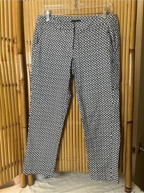 Willi Smith Black & White Diamond-Print Cropped pants